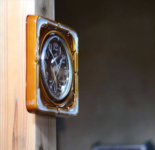 ドイツ製 Schatz きれいなバイカラーブラウン陶器の壁時計 壁掛け セラミッククロック ヴィンテージ アンティーク
