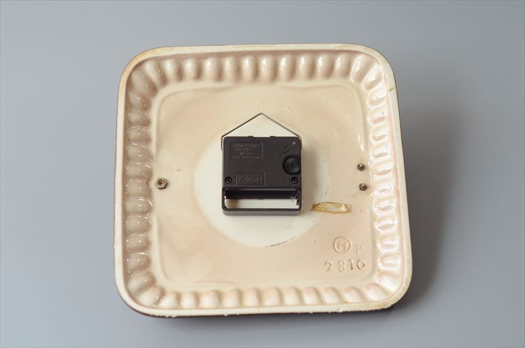 訳あり ドイツ製 ANKRA 鮮やかなオレンジ陶器の壁時計 電池式 セラミッククロック 壁掛け時計 アンティーク