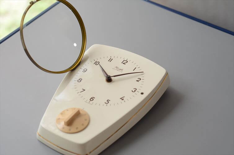 ドイツ製 KIENZLE 陶器 キッチン壁時計 キンツレー 電池式 セラミック タイマー付きクロック 壁掛け時計 アンティーク