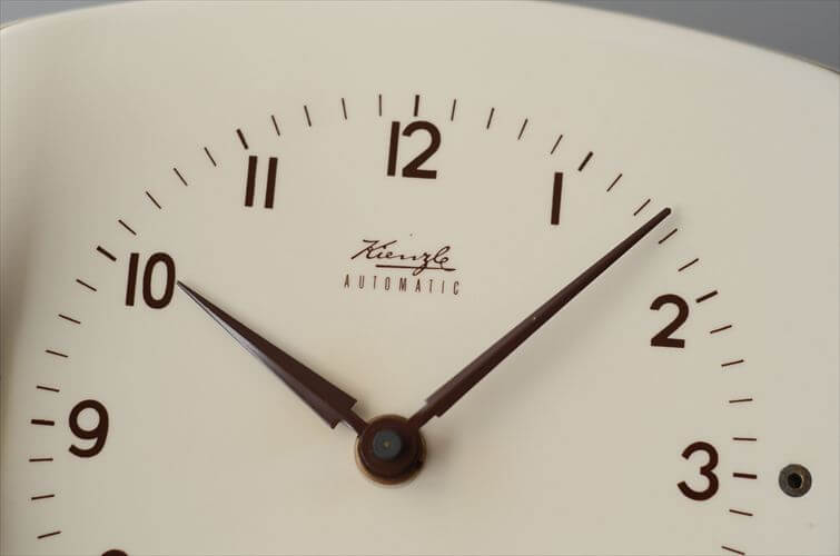 ドイツ製 KIENZLE 陶器 キッチン壁時計 キンツレー 電池式 セラミック タイマー付きクロック 壁掛け時計 アンティーク