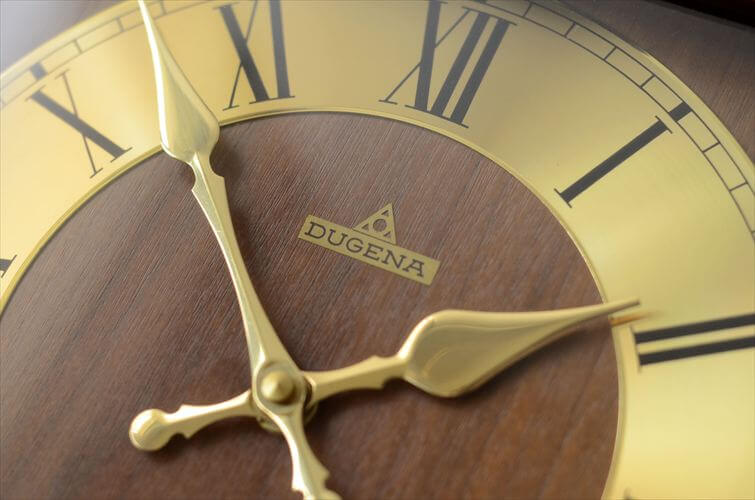 ドイツ製 Dugena 木製のオクタゴンフレーム 壁時計 ドゥゲナ ウッド 壁掛け時計 ヴィンテージ