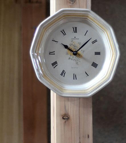 ドイツ製 Junghans かわいい花の絵付けの陶器 壁時計 ユンハンス 電池式 セラミック 壁掛け時計 アンティーク