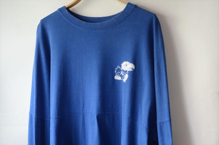 USA古着 KANSAS Univ JAYHAWKS カレッジ ロンT メンズM 長袖Tシャツ ブルー 大学 アメリカ古着