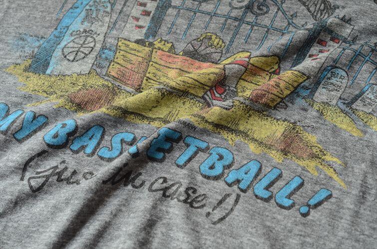 80'sヴィンテージ バスケットボールGeorge Lehmann Tシャツ サイズM レーヨン使用のグレー杢ボディ PONYロゴ USA製 RUSSELL