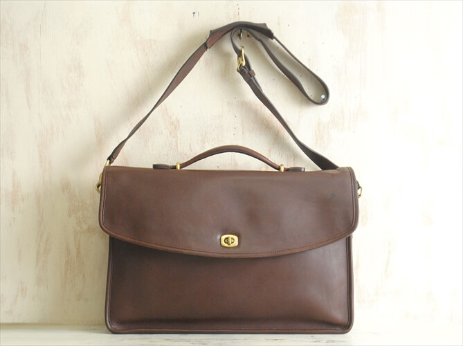 COACH コーチ 本革レザー ブリーフケース 2way ビジネスバッグ ブラウン 茶色 メンズ オールドコーチ_210212