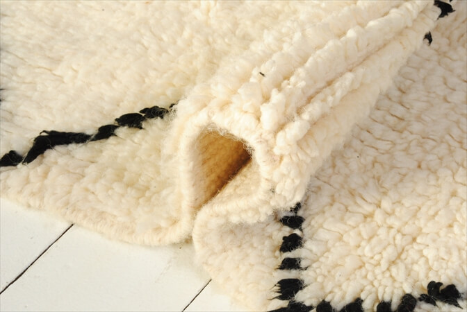 未使用品 モロッコ産 ベニワレン 165 x 105cm Beniouarain ウール シャギーラッグ エリアラグ 絨毯 カーペット