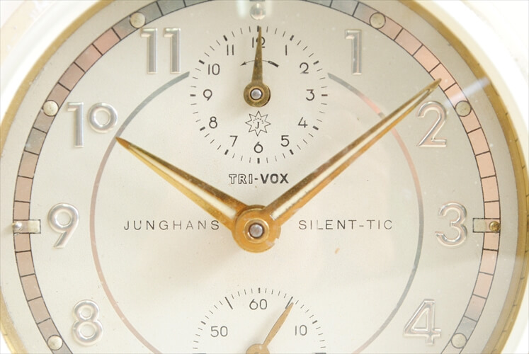 ドイツ製 ヴィンテージ Junghans Trivox-silentic 手巻き 目覚まし時計 ユンハンス ゼンマイ式 アンティーク時計 アナログ おしゃれ