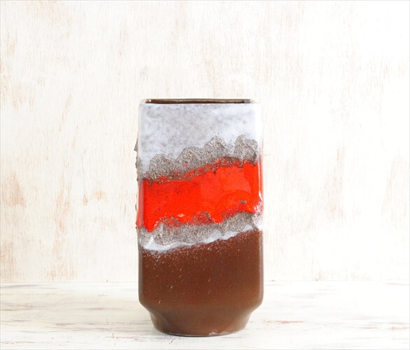 東ドイツ製 ヴィンテージ Strehla 陶器の花瓶 Fat lava 花器 一輪挿し ミッドセンチュリー期 フラワーベース アンティーク