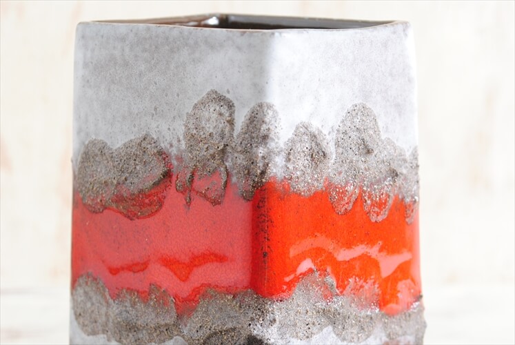 東ドイツ製 ヴィンテージ Strehla 陶器の花瓶 Fat lava 花器 一輪挿し ミッドセンチュリー期 フラワーベース アンティーク
