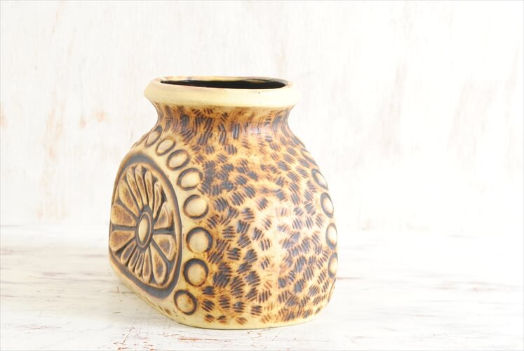 西ドイツ製 ヴィンテージ GS KERAMIK 陶器の花瓶 花器 一輪挿し ミッドセンチュリー期 フラワーベース アンティーク