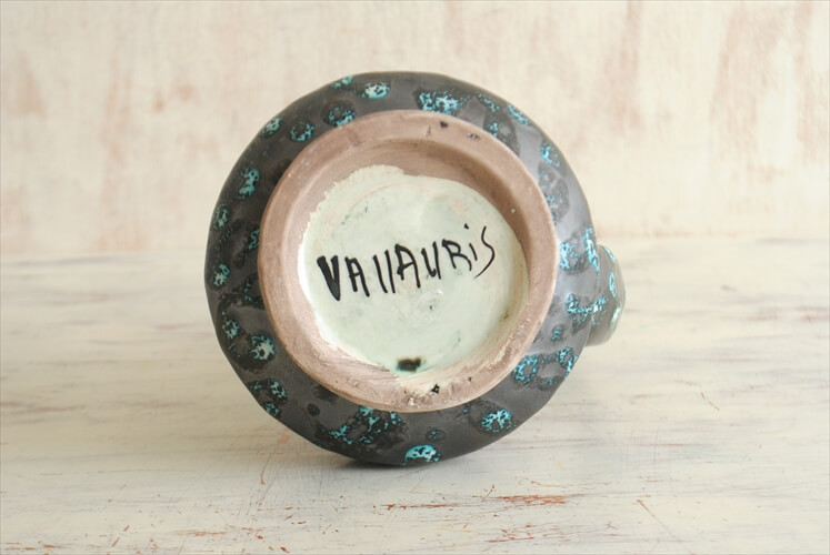 フランス製 ヴィンテージ Vallauris 陶器の花瓶 花器 一輪挿し ミッドセンチュリー期 フラワーベース アンティーク