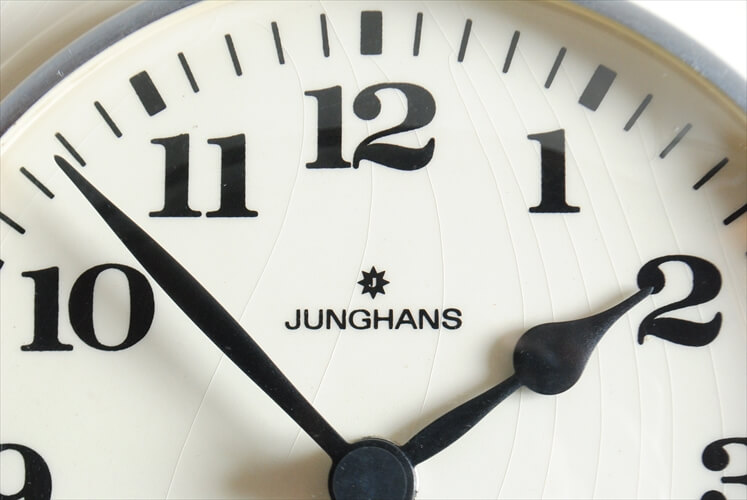 ドイツ製 Junghans 陶器フレーム 壁時計 電池式 ユンハンス 壁掛け時計 セラミック キッチンクロック アンティーク
