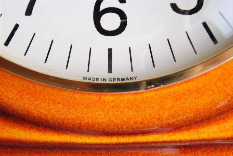 ドイツ製 Junghans 陶器フレーム 壁時計 電池式 ユンハンス 壁掛け時計 セラミック キッチンクロック アンティーク_220831