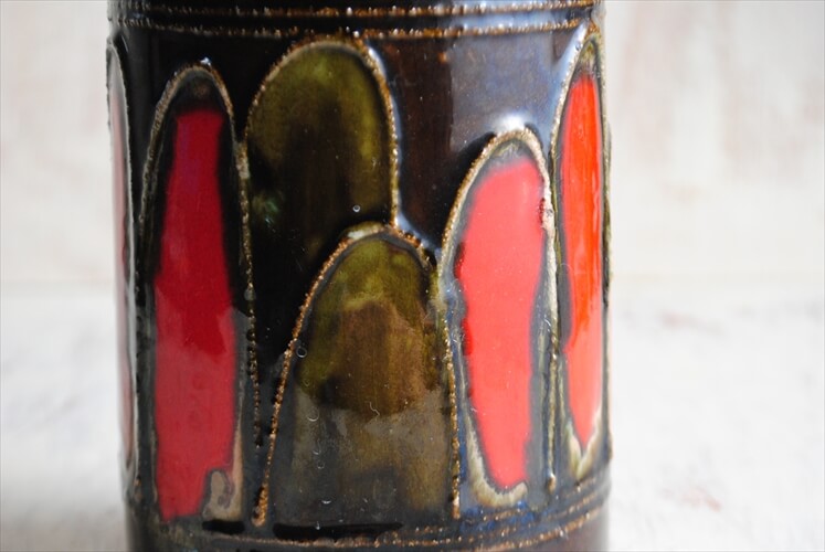 東ドイツ製 ヴィンテージ Strehla 陶器の花瓶 Fat Lava 花器 一輪挿し ミッドセンチュリー期 フラワーベース アンティーク