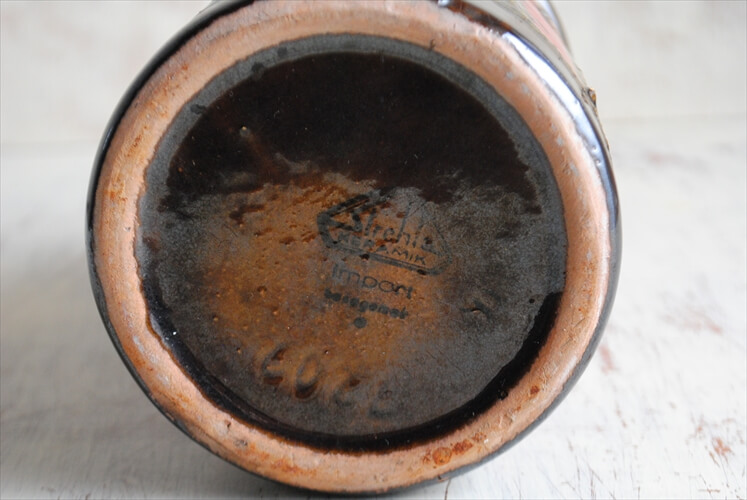 東ドイツ製 ヴィンテージ Strehla 陶器の花瓶 Fat Lava 花器 一輪挿し ミッドセンチュリー期 フラワーベース アンティーク