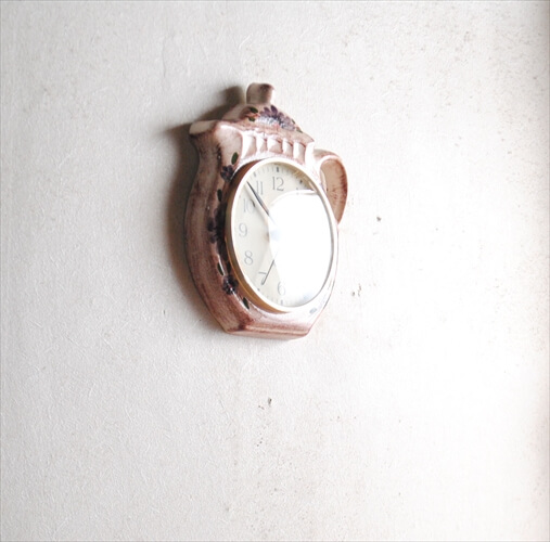 ドイツ製 Pallas かわいいポット型 陶器の壁時計 電池式 壁掛け時計 セラミック キッチンクロック アンティーク