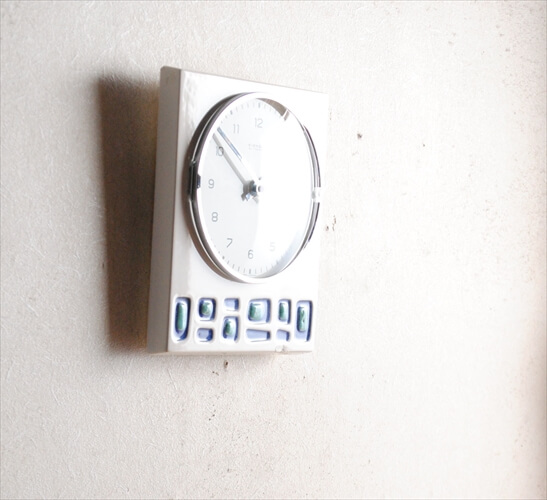 訳あり ドイツ製 KIENZLE 陶器の壁時計 電池式 キンツレ 壁掛け時計 セラミック キッチンクロック アンティーク_230331