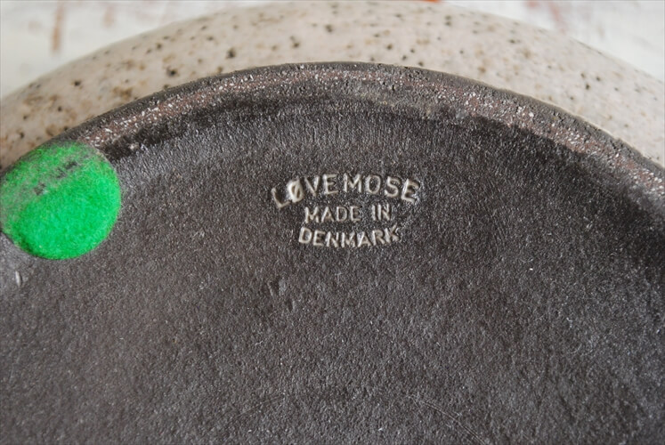 デンマーク製 LOVEMOSE  ストーンウェア ボウル型トレー 15cmプレート 北欧 陶器 アンティーク