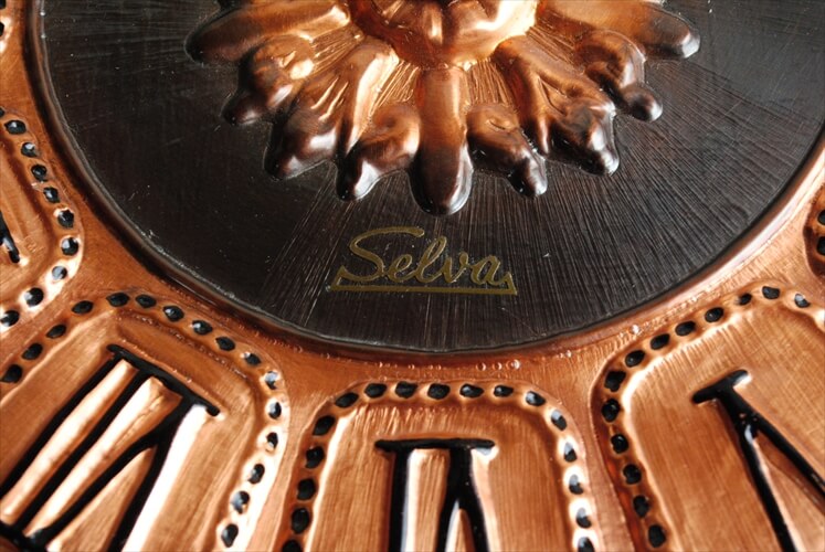ドイツ製 Selva 大きな木製フレームの壁時計 電池式 ウッド クロック 壁掛け時計 ヴィンテージ アンティーク