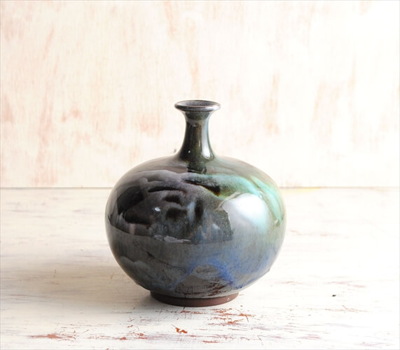 ドイツから ヴィンテージ 陶器の花瓶 花器 Art pottery  Fat Lava フラワーポット 一輪挿し フラワーベース ミッドセンチュリー アンティーク_230908