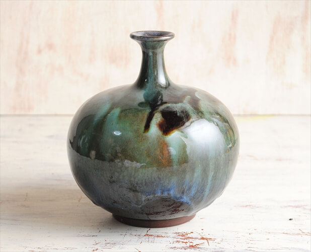 ドイツから ヴィンテージ 陶器の花瓶 花器 Art pottery  Fat Lava フラワーポット 一輪挿し フラワーベース ミッドセンチュリー アンティーク_230908