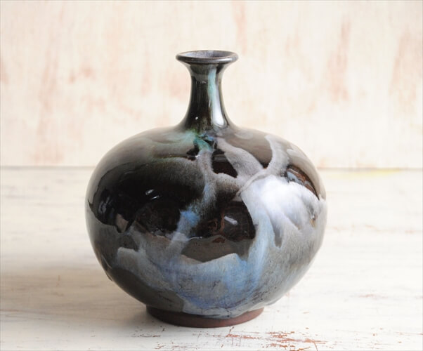 ドイツから ヴィンテージ 陶器の花瓶 花器 Art pottery  Fat Lava フラワーポット 一輪挿し フラワーベース ミッドセンチュリー アンティーク_230908