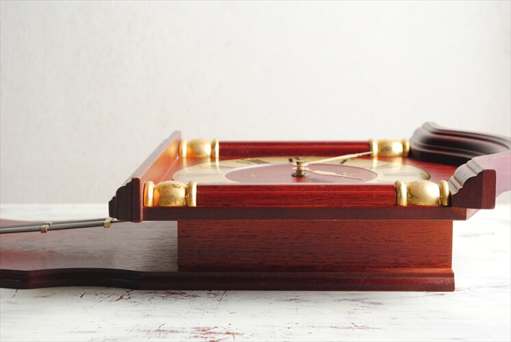 ドイツ製 Meister Anker 振子デザイン 木製フレームの壁時計 電池式 ウッド クロック 壁掛け時計 ヴィンテージ アンティーク