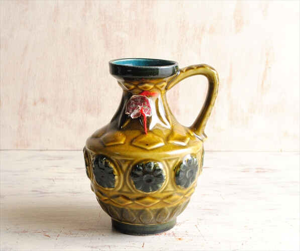 西ドイツ製 ヴィンテージ Bay Keramik 陶器の花瓶 花器 一輪挿し ミッドセンチュリー期 フラワーベース アンティーク_231121