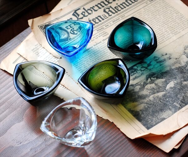 フィンランド製 NUUTAJARVI Bulles Eye ガラス トレー ボウル Kaj Franck カイ・フランク ヌータヤルヴィ 北欧 ガラス アンティーク