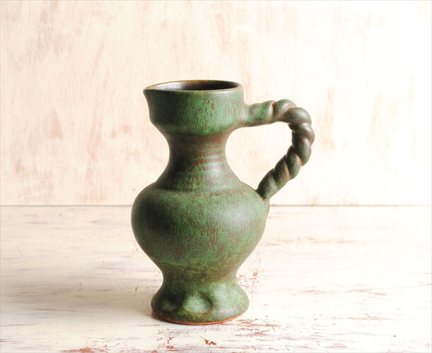 ドイツから ヴィンテージ 陶器の花瓶 花器 Art pottery フラワーポット 一輪挿し フラワーベース ミッドセンチュリー アンティーク_240104