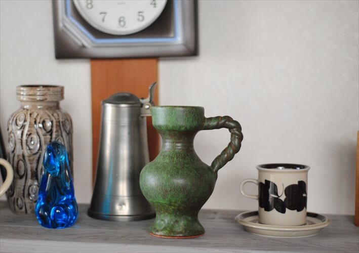 ドイツから ヴィンテージ 陶器の花瓶 花器 Art pottery フラワーポット 一輪挿し フラワーベース ミッドセンチュリー アンティーク_240104