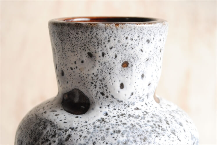 西ドイツ製 ヴィンテージ Scheurich窯 陶器の花瓶 Fat Lava 花器 一輪挿し ミッドセンチュリー期 フラワーベース アンティーク_240109