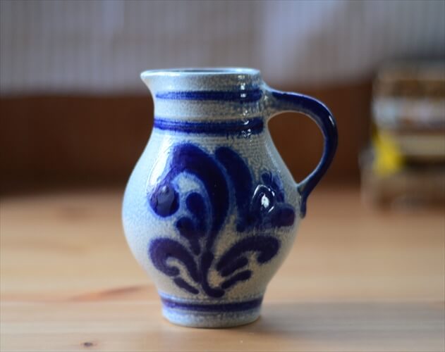 西ドイツ製 ヴィンテージ  陶器の花瓶 ピッチャー ジャグ 花器 一輪挿し ミッドセンチュリー期 フラワーベース アンティーク_240209