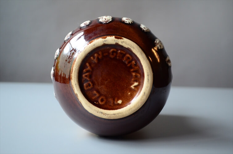 西ドイツ製 ヴィンテージ Bay Keramik 陶器の花瓶 花器 一輪挿し ミッドセンチュリー期 フラワーベース アンティーク_240305