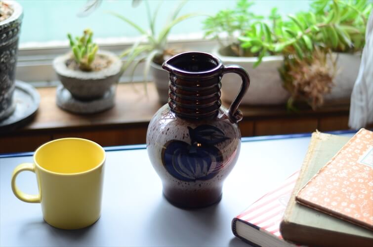 西ドイツ製 ヴィンテージ Scheurich窯 陶器の花瓶 Fat Lava 花器 一輪挿し ミッドセンチュリー期 フラワーベース アンティーク_240305