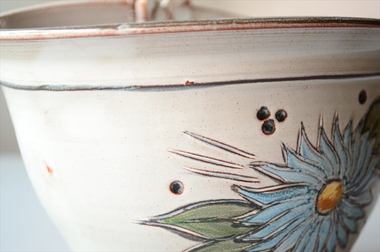 ドイツから ハンドペイント ウォールプランター ヴィンテージ 壁掛け鉢 陶器 鉢カバー 花器 フラワーポット フラワーベース アンティーク_240307