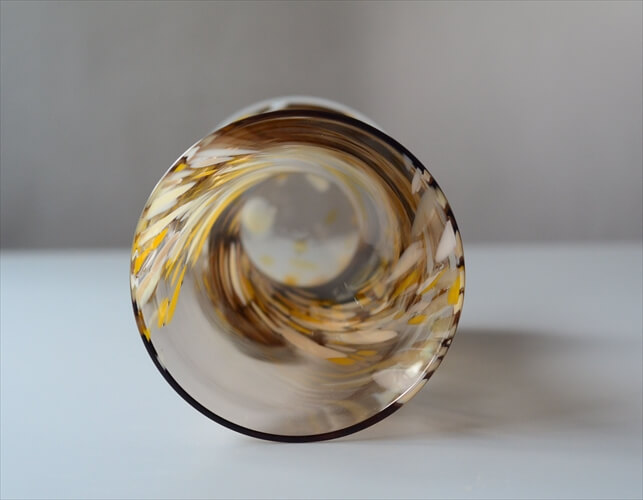 ドイツから きれいなハンドペインのガラス 花瓶 フラワーベース 一輪挿し 花器 アンティーク_240307