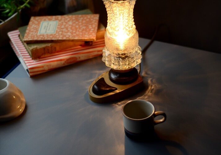 ドイツ製 1960-70年代 ガラス デスクランプ ミッドセンチュリー ベッドサイド ライト 照明 テーブル ヴィンテージ アンティーク