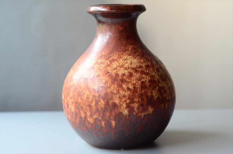 西ドイツ製 ヴィンテージ Scheurich窯 陶器の花瓶 Fat Lava 花器 一輪挿し ミッドセンチュリー期 フラワーベース アンティーク_240314