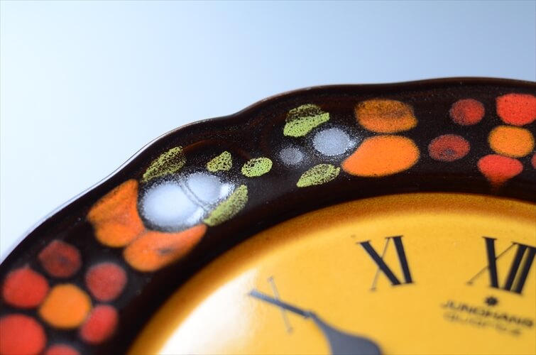 ドイツ製 Junghans アートのような陶器の壁時計 電池式 壁掛け時計 ユンハンス セラミック アンティーク