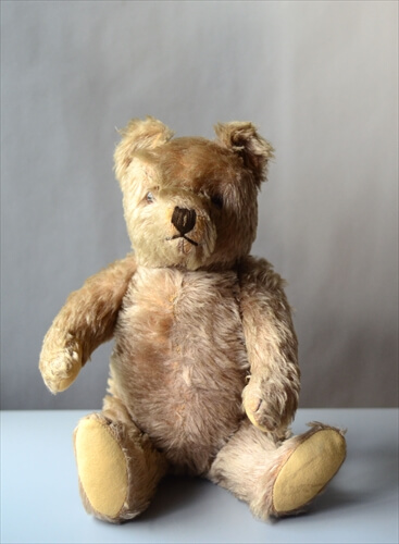 ドイツから ヴィンテージ テディベア Teddy Bear 全高37cm 手足可動式 ぬいぐるみ フィギュア アンティーク