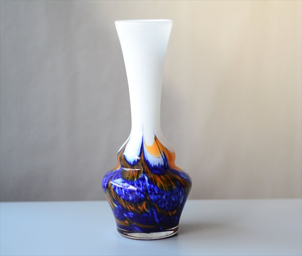 1970年代 イタリア製 Carlo Moretti Murano ガラスの花瓶 26cm高 ムラーノグラス ヴィンテージ 花器 フラワーベース アンティーク_240412
