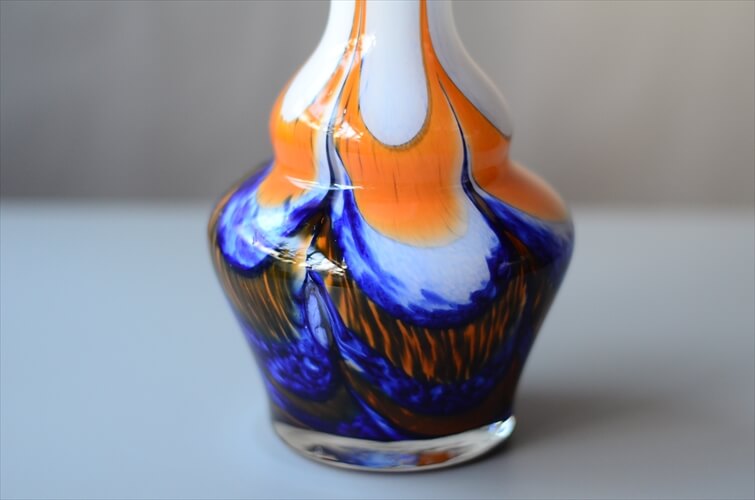 1970年代 イタリア製 Carlo Moretti Murano ガラスの花瓶 26cm高 ムラーノグラス ヴィンテージ 花器 フラワーベース アンティーク_240412