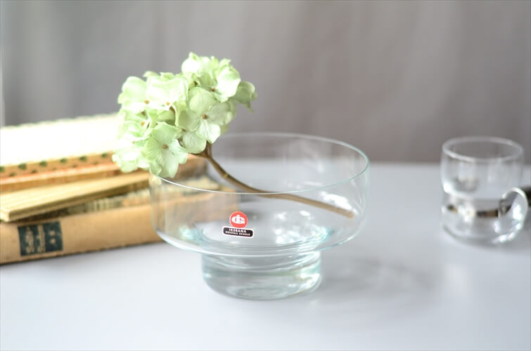 西ドイツ製 Ingrid Glass IKEBANA ガラス フラワーボウル 15cm 花器 花瓶 フラワーベース ヴィンテージ アンティーク_240426