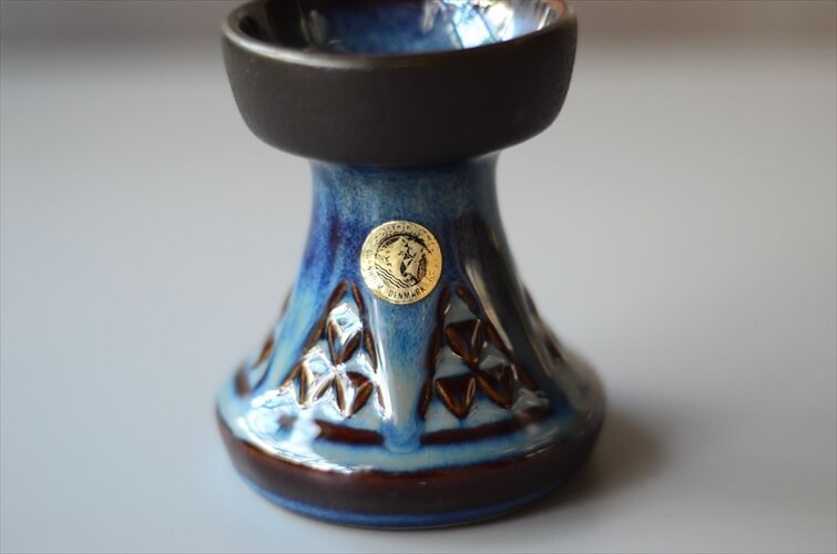 デンマーク製 SOHOLM 陶器の一輪挿し キャンドルホルダー 北欧 花器 スーホルム 花瓶 燭台 フラワーベース アンティーク_240521