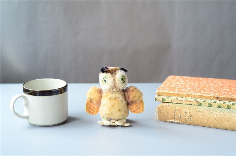 ドイツ製 Steiff 小さなフクロウ シュタイフ ぬいぐるみ Owl Wittie ドール フィギュア アンティーク ヴィンテージ_240712