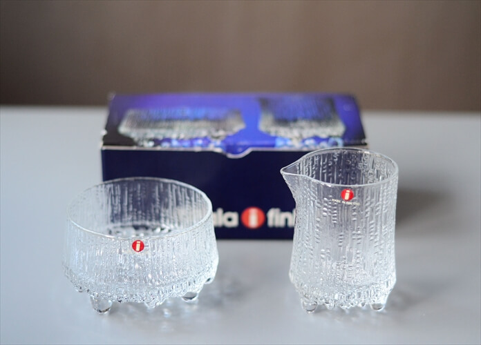 フィンランド製 Iittala Ultima Thule 箱付き シュガーボウル＆クリーマー セット イッタラ ウルティマツーレ 北欧 ガラス