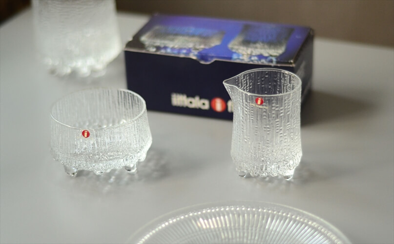 フィンランド製 Iittala Ultima Thule 箱付き シュガーボウル＆クリーマー セット イッタラ ウルティマツーレ 北欧 ガラス