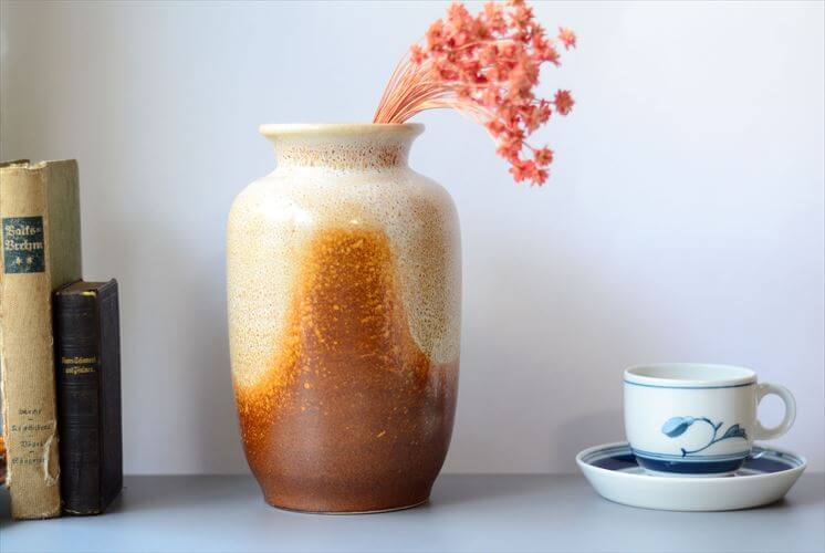 ドイツ製 Schlossberg Keramik 陶器の花瓶 花器 一輪挿し ミッドセンチュリー期 フラワーベース アンティーク