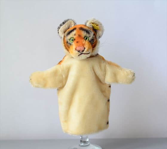 ドイツ製 Steiff ハンドパペット トラ シュタイフ Hand-Tiger ぬいぐるみ ドール フィギュア アンティーク ヴィンテージ_241009